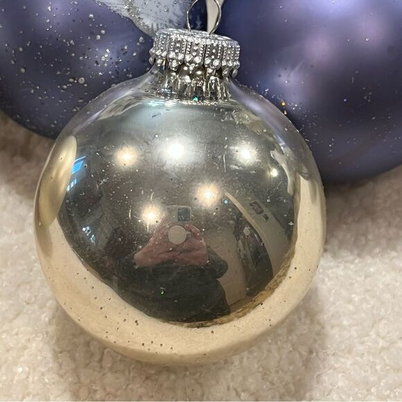 Christmas by Krebs Glass Snowman 12 Ornament Set Periwinkle Glitter - Picture 9 of 14